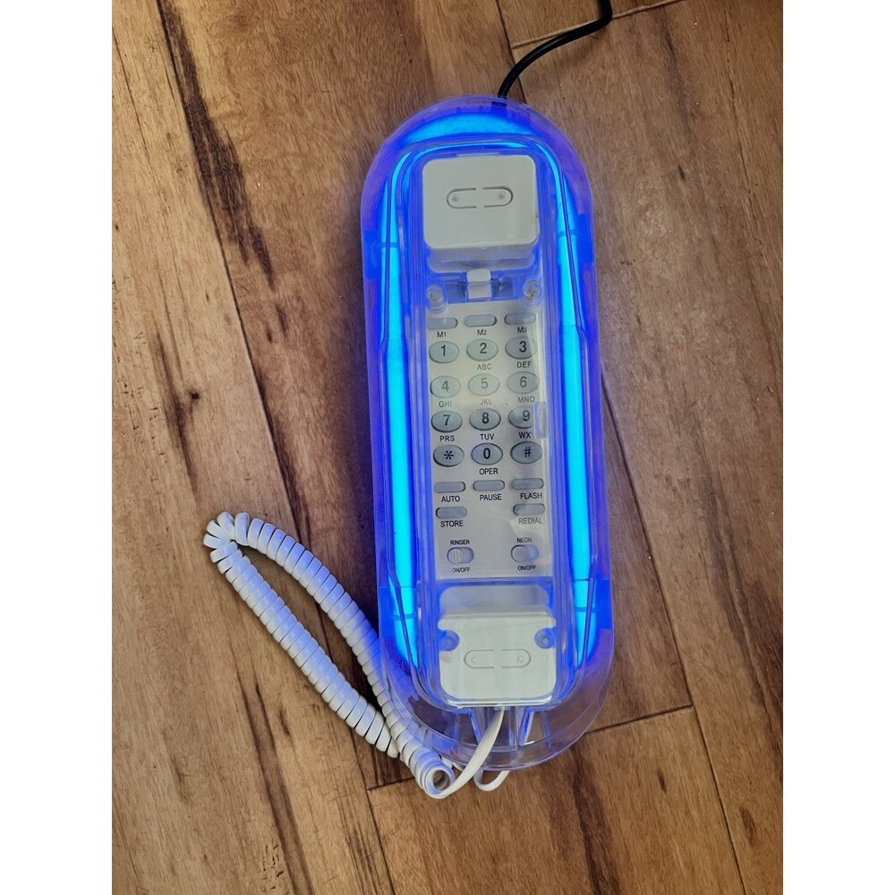 ORIGINAL Vintage 80s Rhonda Cicena Neon Light Up Phone | Blue |